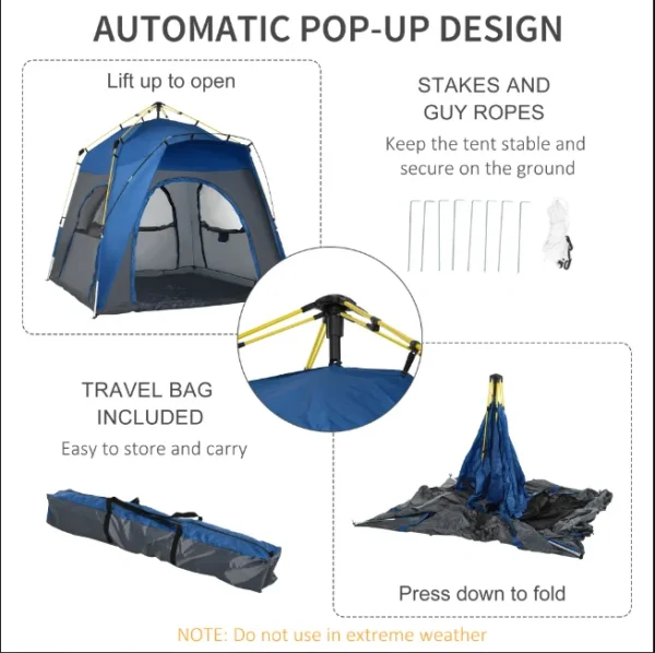Family Camping Tent img2 Family Camping Tent – Large Waterproof Outdoor Tent for Family Camping & Travel